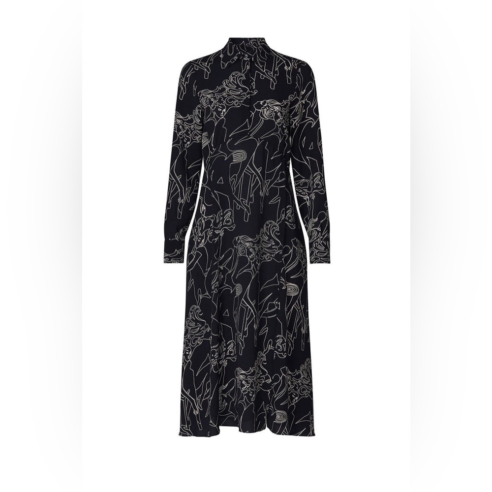 Victoria Beckham Cabaret Abstract Print Shirt Dress